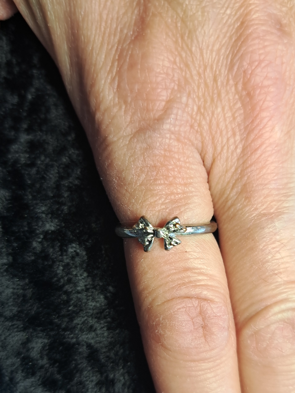 Delicate Silver Bow Ring - Women's Jewelry